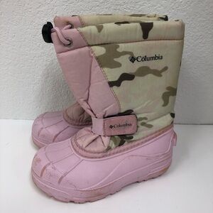 COLUMBIA POWDER BUG CAMO WATERPROOF BOOTS 12 Y